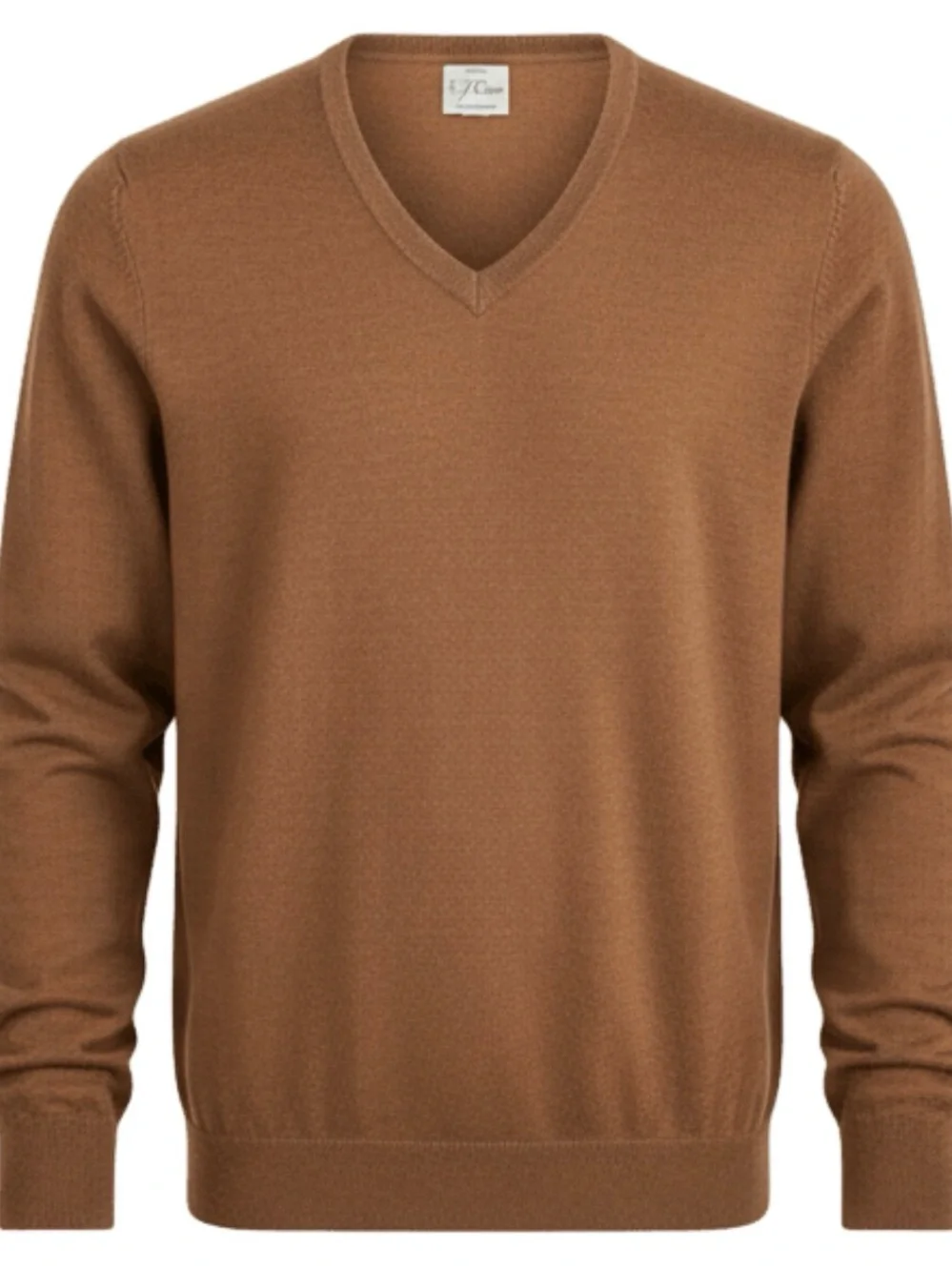 J. Crew Men's V-Neck Sweater in Camel Brown